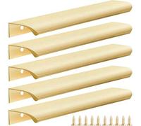 Shein 5 piezas Tiradores de gabinete dorados cepillados, adecuados para gabinetes y armarios, tamaños: 8cm/3.15in, 12cm/4.72in, 15cm/6in, 20cm/7.87in, 30cm/