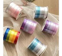 Shein 5 rollos de cinta de polietileno multicolor, cinta de raso decorativa de alta calidad para envolver regalos, manualidades florales y decoración, cinta