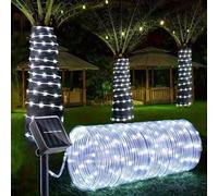 Shein 50/100/200/300 Luces solares LED en tubo, tubo de PVC transparente flexible, 8 modos de iluminación, resistente al agua IPX4, decoración para jardín,