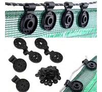 Shein 50/100 piezas Clips para tela de sombra de invernadero, Clips duraderos de PP para tela de sombra, Clips de plástico negro redondo para tela de sombra