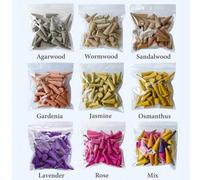 Shein 50/100 piezas Conos de incienso de madera de agar, Fragancia para el hogar, Purificador de aire, Meditación, Lavanda, Sándalo, Jazmín, Osmanto, Artemi
