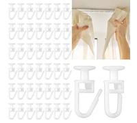 Shein 50/100 piezas Ganchos para riel de cortina, Ganchos para cortinas, Deslizadores de cortinas con cabezal de 10mm, Juego de riel de cortina de techo con