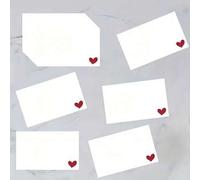 Shein 50/100 piezas Tarjetas de mensaje en blanco con forma de corazón, tarjetas de bolsillo para el Día de San Valentín, tarjetas de billetera, tarjetas de