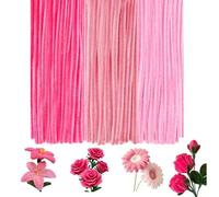 Shein 50/100Pcs Limpiapipas Rosas, Tallos de Chenilla Multicolor, Varillas Alambres con Brillo, Suministros de Manualidades de Limpiapipas Coloridos, Tira d