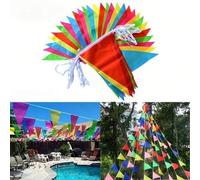 Shein 50-300m Guirnalda de banderines triangulares de colores, Banderas triangulares multicolor para decoración de jardín, Adecuado para ceremonia de apertu