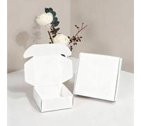 Shein 50 cajas de papel kraft blanco, cajas de regalo de papel kraft mini, cajas de papel pequeñas, cajas de embalaje mini con forma de avión blancas, cajas