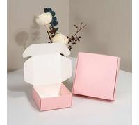 Shein 50 cajas de papel kraft rosa, cajas de regalo de papel kraft mini, cajas de papel pequeñas, cajas de embalaje mini con forma de avión de color rosa, c