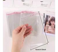 Shein 50 piezas/1 set, Bolsas de regalo de plástico transparente autoadhesivas OPP, adecuadas para recuerdos de fiesta, empaque de joyería, empaque de regal