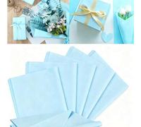 Shein 50 piezas/10 piezas Set de papel de seda color azul claro, papel artesanal para fiestas, suministros para envolver regalos DIY, decoración para fiesta