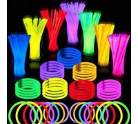 Shein 50 piezas/100 piezas Varitas luminosas para fiestas nocturnas, varitas de baile luminosas con conectores, se pueden hacer en collar, pulsera, diadema