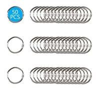 Shein 50 piezas Anillos sueltos de metal de 1 pulgada, herramienta de encuadernación simple para documentos y papeles de oficina A4, de vuelta a la escuela