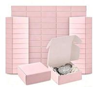 Shein 50 piezas Cajas de papel kraft rosa, Cajas de regalo de papel kraft mini, Cajas de embalaje mini con forma de avión rosa, Cajas de embalaje de joyería