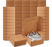 Shein 50 piezas - Cajas de regalo mini de papel kraft, cajas de papel pequeñas, cajas de embalaje mini con forma de avión, cajas de joyería multiusos, adecu