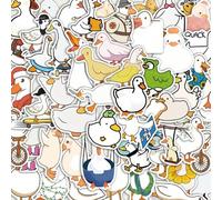 Shein 50 piezas de pegatinas de dibujos simples de patos, exquisitas pegatinas de graffiti de dibujos animados, decoración DIY para patineta, cuaderno, guit
