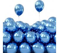 Shein 50 piezas Globos metálicos azul cromo de 5 pulgadas con helio para decoración de fiestas de cumpleaños y bodas