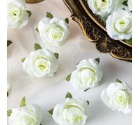 Shein 50 piezas/paquete Cabezas de rosas rosadas falsas sueltas, tacto realista, decoración de seda artificial de rosas pequeñas de 4 cm, adecuadas para cen