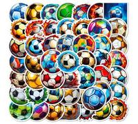 Shein 50 piezas Paquete de pegatinas de fútbol, etiquetas de dibujos animados con tema de fútbol, scrapbook, papelería autoadhesiva, tarjetas, sobres, sumin