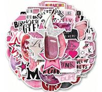 Shein 50 piezas Pegatinas coreanas de ola rosa, Pegatinas Y2K, Pegatinas estéticas, Pegatinas de cultura pop, Pegatinas de vinilo resistentes al agua, Juego