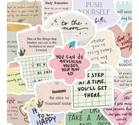 Shein 50 piezas Pegatinas de Escombros en Inglés para Portátil, Cuaderno, Funda de Teléfono Móvil, Pegatinas Decorativas, Regreso a la Escuela, Útiles Escol