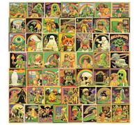 Shein 50 piezas Pegatinas de estilo de cómic americano vintage, calcomanías impermeables para scrapbooking, diario, funda de teléfono, cuaderno, útiles esco