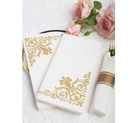 Shein 50 piezas Servilletas desechables elegantes y de lujo, adecuadas para restaurantes occidentales, hogares, cocinas, hoteles, bodas, San Valentín, cumpl