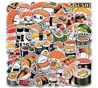 Shein 50 piezas/Set Pegatinas de Comida de Sushi de Dibujos Animados Lindos, Calcomanías Decorativas DIY para Portátil, Botella de Agua, Equipaje, Cuaderno,