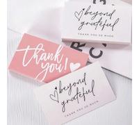 Shein 50 piezas Tarjetas de agradecimiento para apoyar mi negocio, decoraciones para pasteles, envoltorios de regalo y tarjetas de felicitación, suministros