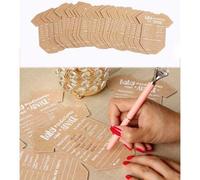 Shein 50 piezas - Tarjetas de predicción de estilo de ropa para decoración de revelación de género, tarjetas de predicción de papel kraft sugeridas para jue