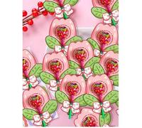 Shein 50 piezas Tarjetas decorativas de papel con diseños de flores y piruletas de dibujos animados para el Día de San Valentín