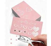 Shein 50 tarjetas de fidelidad con corazón rosa, tarjetas de recompensa en blanco para pequeños negocios, perfectas para boutiques, cafeterías y salones de