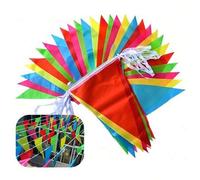 Shein 500 piezas Banderines triangulares de colores, guirnalda de gallardetes multicolor vibrante, decoraciones impermeables para fiestas al aire libre, bod