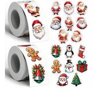 Shein 500 piezas de pegatinas decorativas navideñas, que incluyen Papá Noel, muñeco de nieve, pegatinas de garabatos dibujadas a mano, adecuadas para cajas