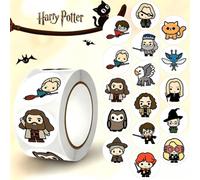 Shein 500 piezas/Rollo Pegatinas oficiales de Warner Bros. Harry Potter, pegatinas de vinilo resistentes al agua aptas para botellas de agua, portátiles, pa