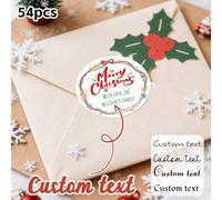 Shein 54-540 piezas Pegatinas navideñas personalizables, Pegatinas de vacaciones personalizadas, Pegatinas de etiquetas con nombre personalizado, Pegatinas