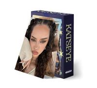 Shein 55 piezas Tarjetas fotográficas de doble cara KATSEYE - Diseño de noche estrellada vibrante con texto "KATSEYE", ideal para colección de tarjetas y po
