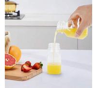Shein 6/1/2/5/18/30 piezas Botellas de plástico para jugo con tapas, botellas mini para refrigerador para almacenar jugo, leche, bebidas deportivas, condime
