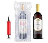Shein 6/10 piezas Bolsas para botellas de vino, Bolsa de embalaje de columna de aire inflable con bomba infladora, Envoltura de burbujas para embalaje, Opci