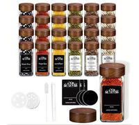 Shein 6/12/24 piezas Tarros de especias de 120ml, saleros y pimenteros de vidrio, botellas de sal ovaladas o cuadradas, botellas de condimentos, tarros de e
