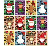 Shein 6/12 piezas Pegatinas de Navidad Papá Noel Hombre de Jengibre Muñeco de Nieve Reno Calcomanías Pegatinas DIY para Disfrazar Relleno de Bolsa de Regalo