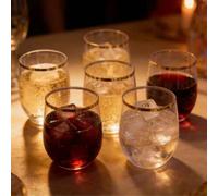 Shein 6/4/1 Cristalería de alta calidad con borde dorado - Copas de champán, vasos de whisky, copas de vino, vasos para té helado, vasos para bebidas, adecu