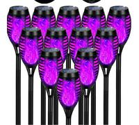 Shein 6/4/2/1 piezas Luces de antorcha solar con 12 LED, luces tiki con interruptor automático y parpadeo, iluminación exterior impermeable para jardín, cam