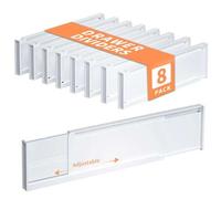 Shein 6/8 piezas Divisor de cajón, divisores de cajón ajustables para ropa, organizador de cajón de cocina expandible, separadores de armario de plástico pa