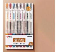 Shein 6/8 piezas Juego de bolígrafos neutros retro de 8 colores, 6 colores de la paleta de Morandi, bolígrafo de firma, para escritura, dibujo, oficina, esc