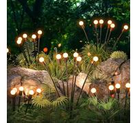 Shein 6 luces solares LED para senderos, luces solares de jardín impermeables, luces de luciérnaga, luces solares para el suelo para exteriores