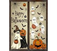Shein 6 piezas/1 pieza Adhesivos estáticos para ventanas de Halloween Fantasma Calabaza Murciélago Pegatinas para ventanas de Halloween Suministros para fie