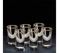 Shein 6 piezas/12 piezas, 15ml/0,5oz Mini copas de licor con borde dorado, adecuadas para bar, pub, club, restaurante y uso doméstico, copas de vino para bo
