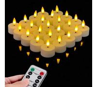 Shein 6 piezas/12 piezas/24 piezas Velas de té con batería, sin aroma, con control remoto y temporizador, luces de vela, adecuadas para boda, fiesta, Día de