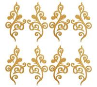Shein 6 piezas de apliques de encaje dorado con adhesivo termofusible, parches bordados florales con espejo para aplicar con plancha, fácil de usar para rep