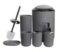Shein 6 piezas Juego de accesorios de baño, Juego de regalo de plástico que incluye portacepillos de dientes, vaso para cepillo de dientes, dispensador de j