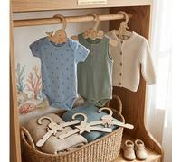 Shein 6 Piezas Juego de Perchas de Madera con Tema de Criaturas Marinas, Perchas con Tema de Animales Marinos, Percha para Ropa de Bebé, Organizador de Arma